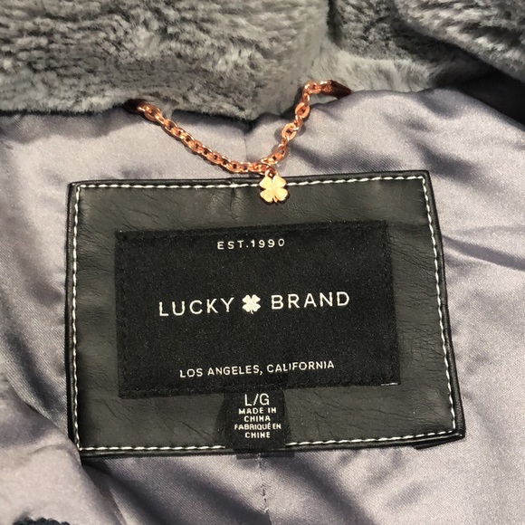 Lucky Brand Missy Faux Fur Gray Teddy Rose Gold Jacket - Picture 3 of 14